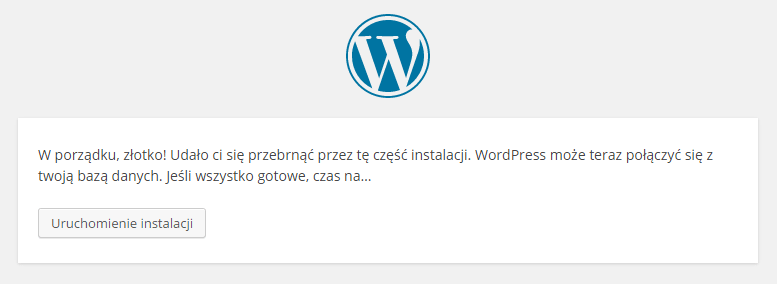 Finalizacja konfiguracji WordPressa.