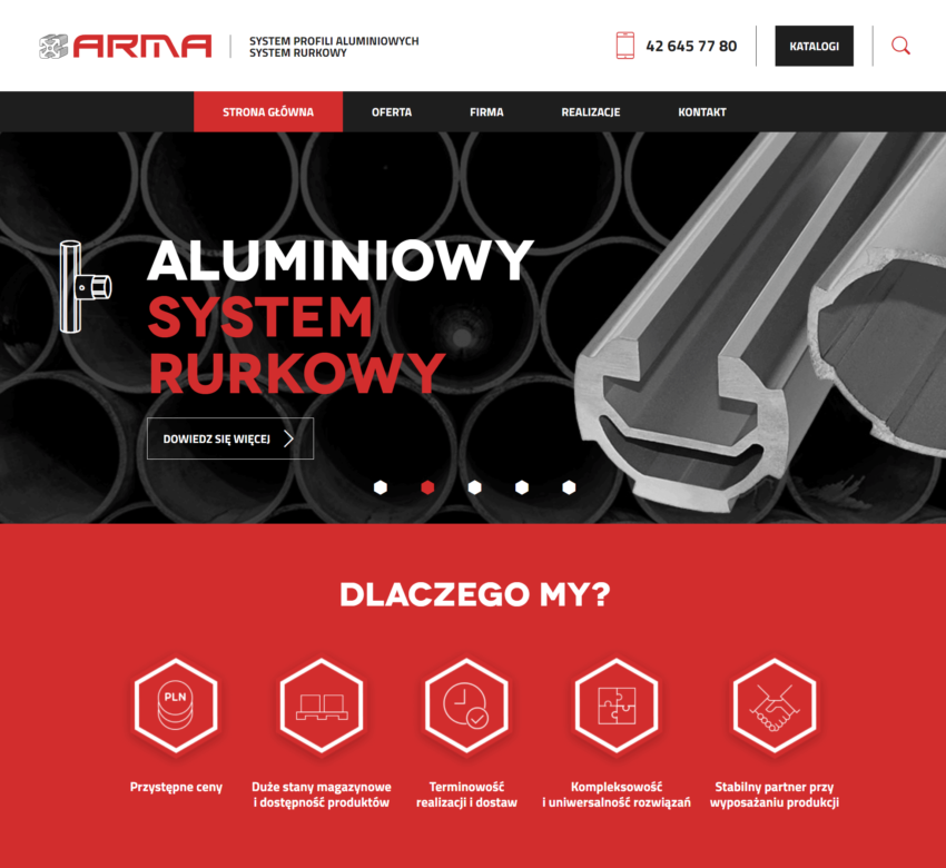 ARMA - producent i realizator systemów profili aluminiowych i rurkowych